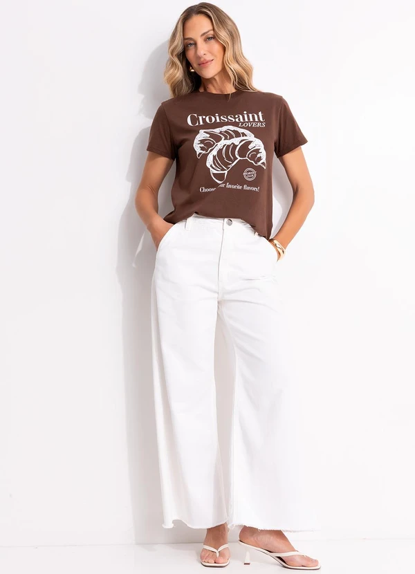 Quintess - Blusa Marrom em Malha de Algodão Penteado 3