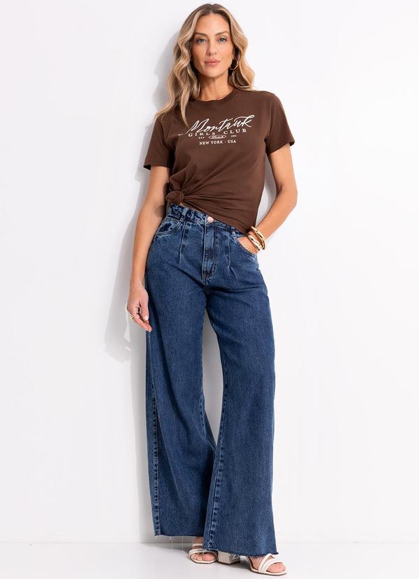 Quintess - Blusa Marrom em Malha de Algodão Penteado 3