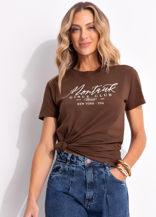 Quintess - Blusa Marrom em Malha de Algodão Penteado 5