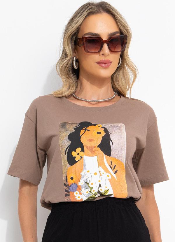 Bimini - Blusa Marrom em Malha de Algodão