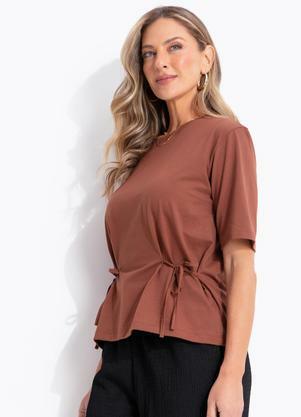 Blusa (Marrom) em Malha de Algod�o