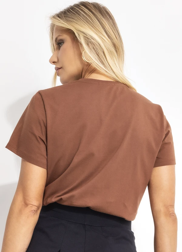 Bimini - Blusa Marrom em Malha de Algodão 2