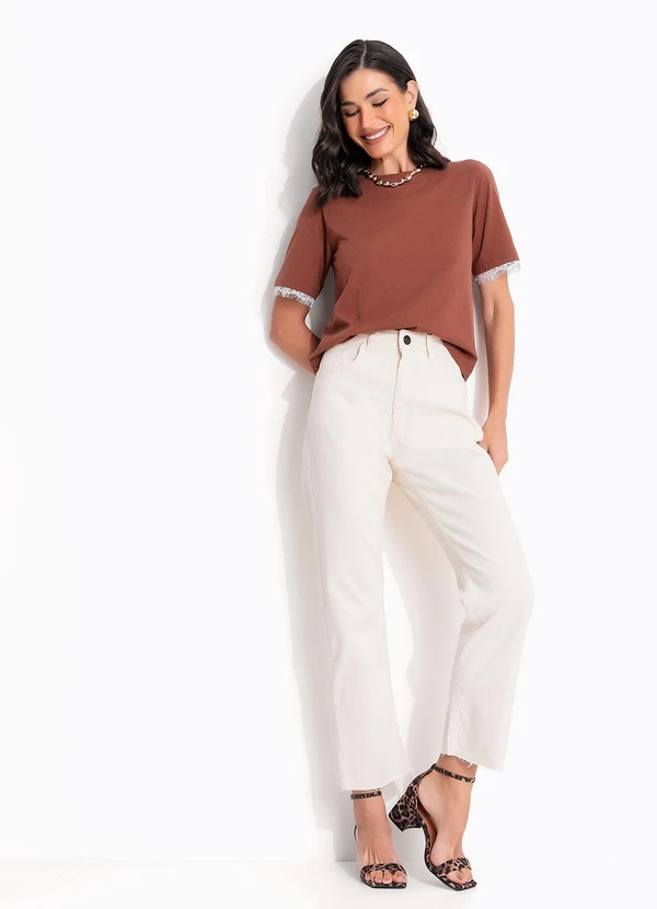 Quintess - Blusa Marrom em Malha de Algodão 5