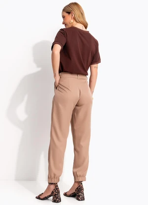 Quintess - Blusa Marrom em Malha de Algodão - QUINTESS