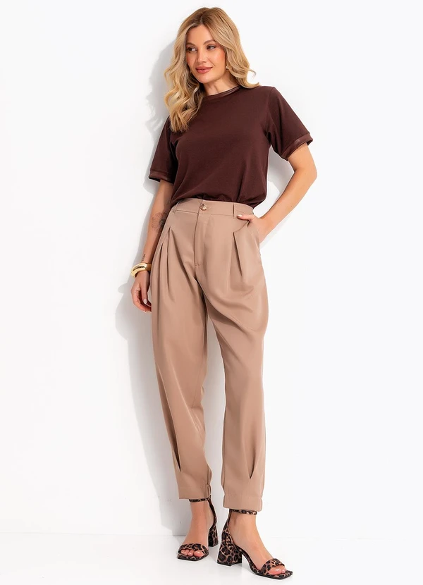 Quintess - Blusa Marrom em Malha de Algodão 3