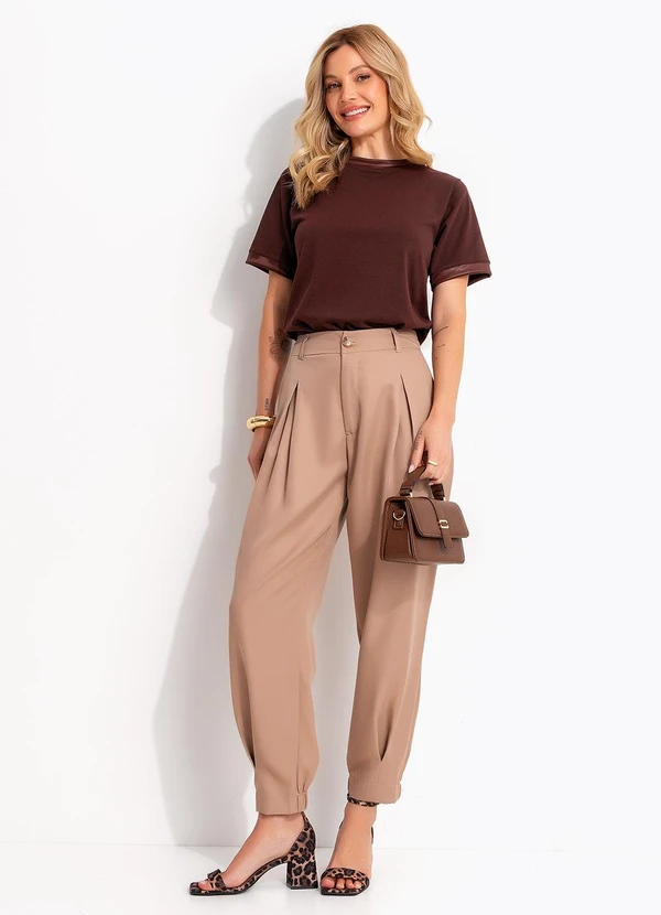 Quintess - Blusa Marrom em Malha de Algodão 5