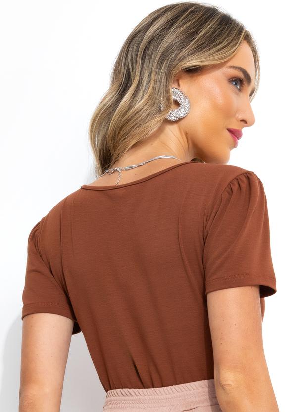 Bimini - Blusa Marrom em Malha de Viscose 2