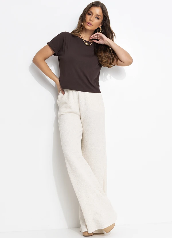 Quintess - Blusa Marrom em Malha de Viscose 6