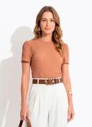 Blusa Marrom em Malha Texturizada