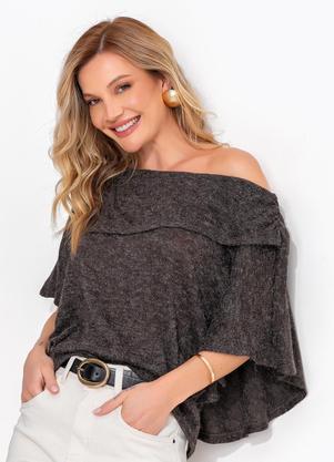Blusa (Marrom) em Malha Tricot Angor�