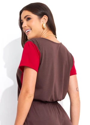 Bimini - Blusa Marrom em Poliviscose - BIMINI