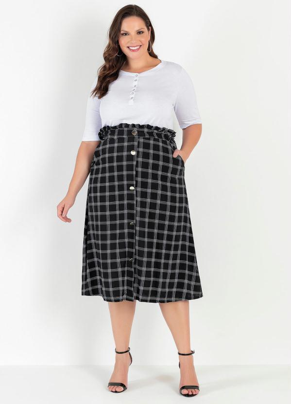 Outlet - Blusa Meia Manga com Peitilho Branca 12