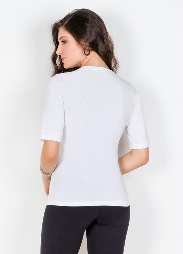 Outlet - Blusa Meia Manga com Peitilho Branca 2