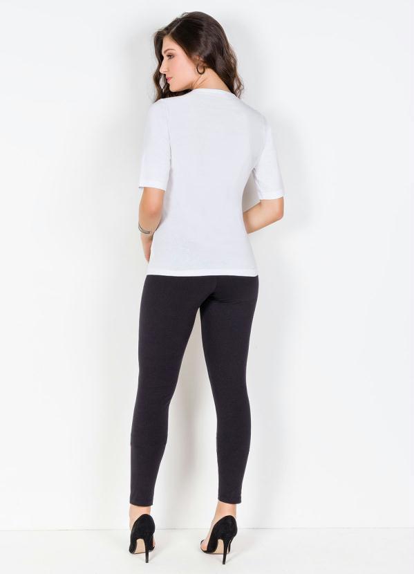 Outlet - Blusa Meia Manga com Peitilho Branca 4