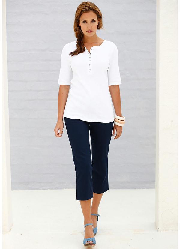 Outlet - Blusa Meia Manga com Peitilho Branca 6