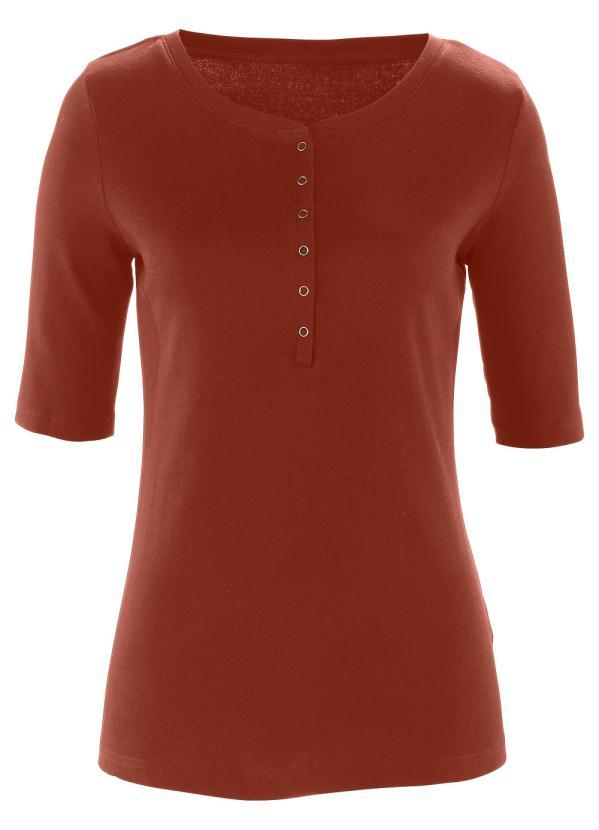 bonprix - Blusa Meia Manga com Peitilho Ferrugem 2