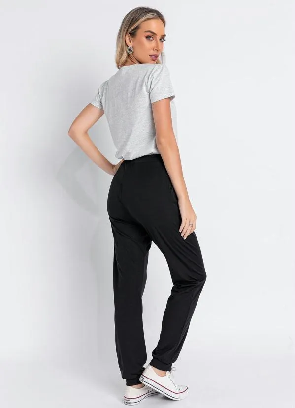 Queima Estoque - Blusa Mescla Bege com Estampa Frontal 4