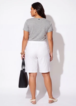 Quintess - Blusa Mescla com Decote V e Bolso Frontal - QUINTESS