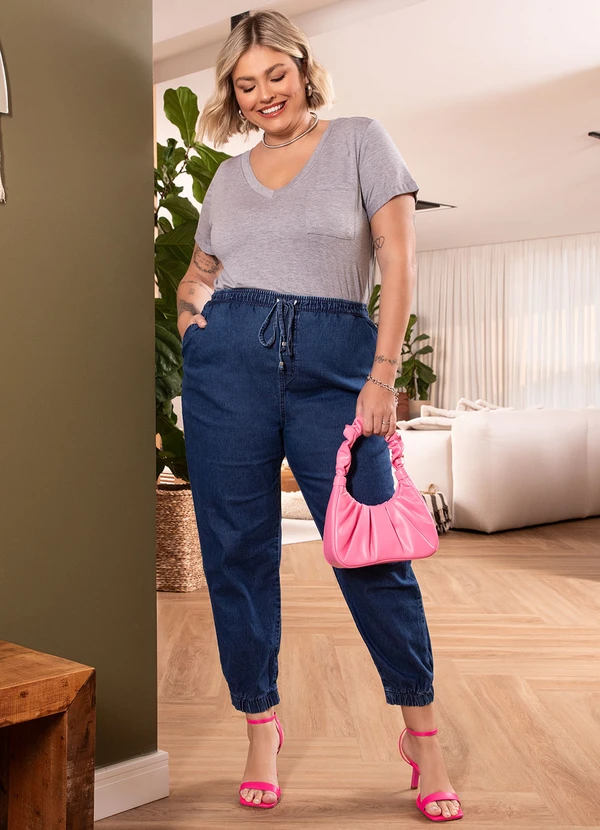 Quintess - Blusa Mescla com Decote V e Bolso Frontal 7