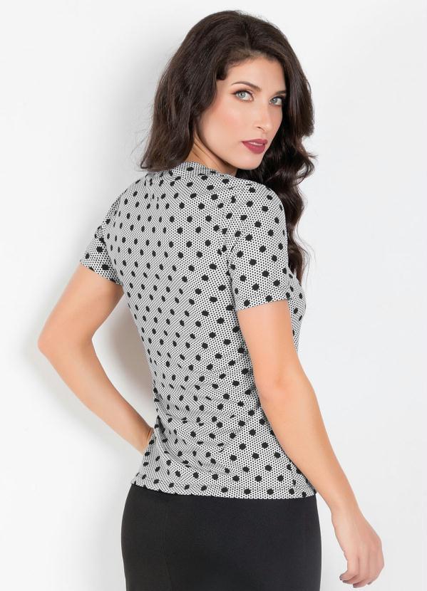 Rosalie - Blusa Mix Poá com Gola Laço 2