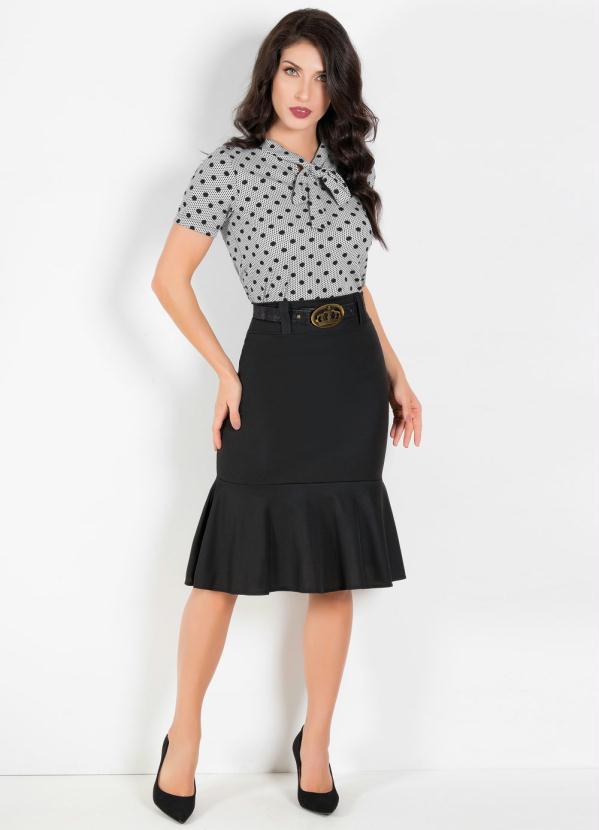 Rosalie - Blusa Mix Poá com Gola Laço 3