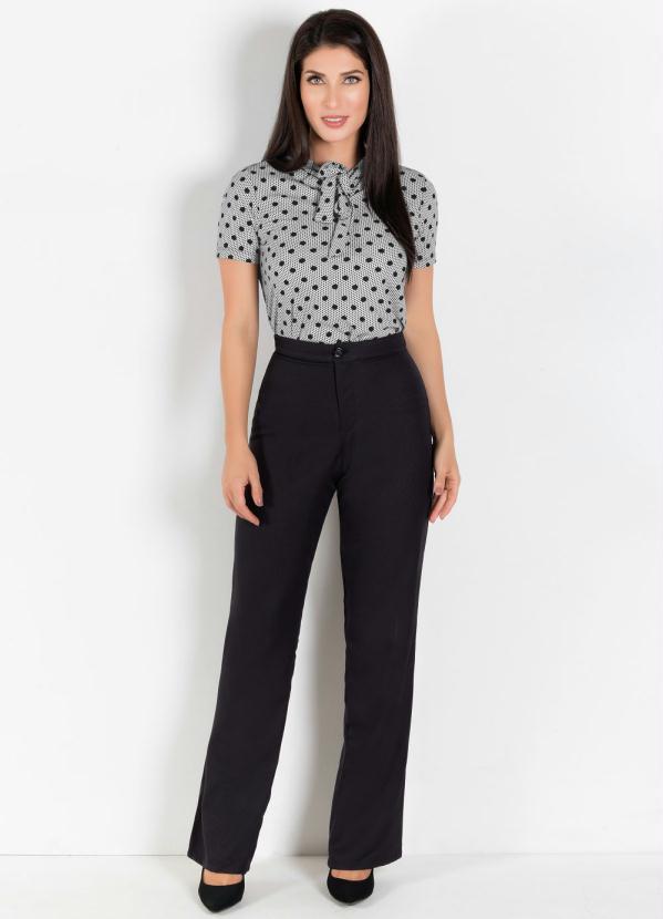 Rosalie - Blusa Mix Poá com Gola Laço 4