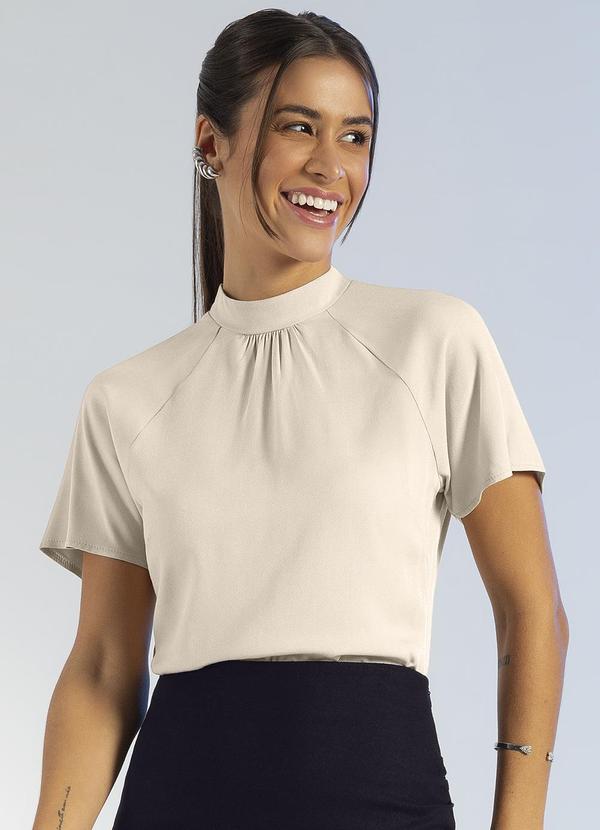 Gris - Blusa Modelagem na Altura do Cós Bege
