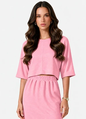Dianna - Blusa Morcego Feminina Manga Ampla Rosa - DIANNA