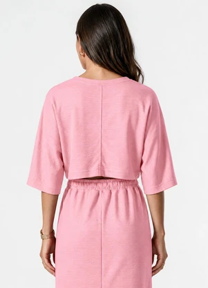 Dianna - Blusa Morcego Feminina Manga Ampla Rosa - DIANNA