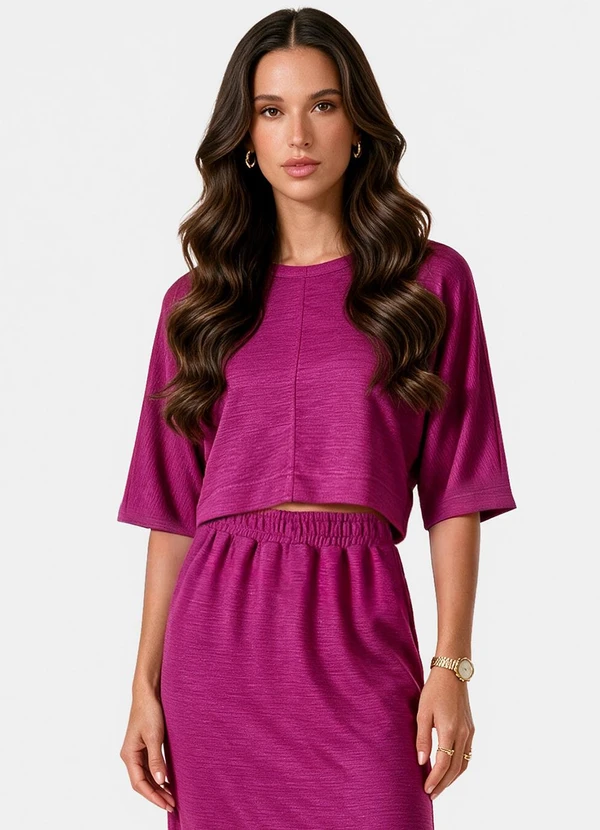 Dianna - Blusa Morcego Feminina Manga Ampla Roxo