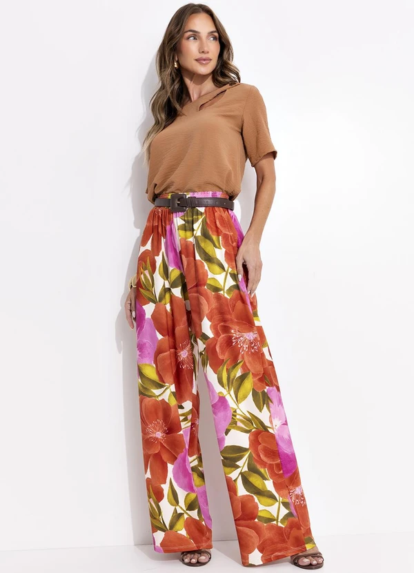 Quintess - Blusa em Crepe Mostarda com Decote Assimétrico e Botão Decorativo 6