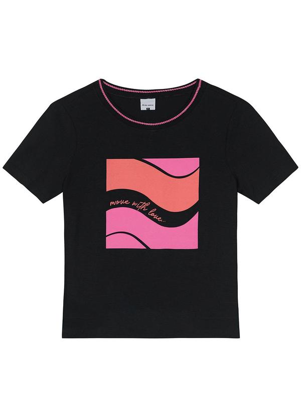Malwee - Blusa Move With Love em Viscose Preta