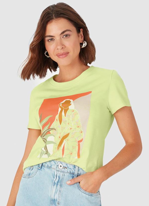 Malwee - Blusa Mulher em Malha Verde Limão