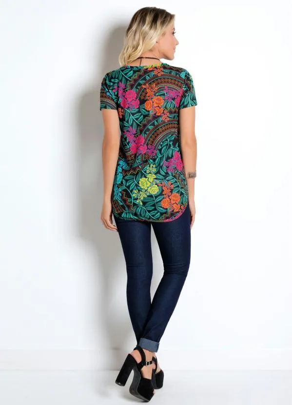 Moda Pop - Blusa Mullet com Manga Curta Étnico e Tropical 4