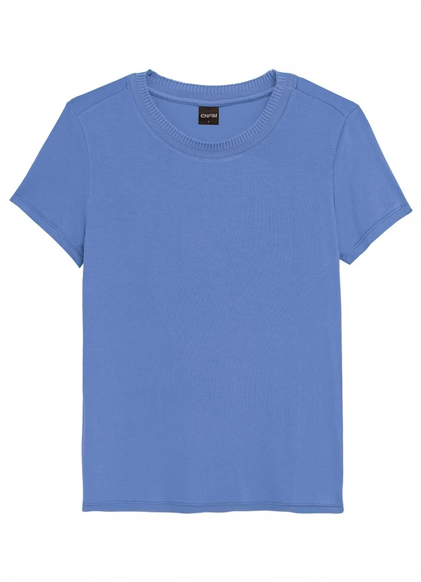 Enfim - Blusa Mullet em Viscose Azul Celeste