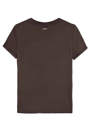 Enfim - Blusa Mullet em Viscose Café - ENFIM