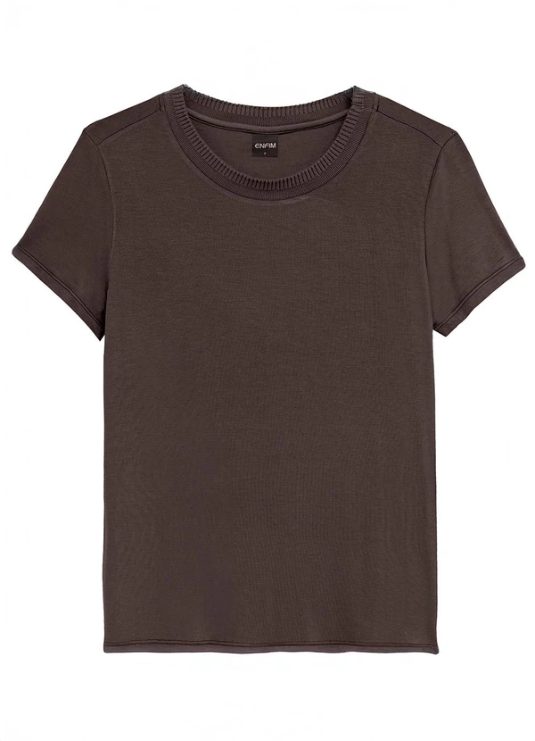 Enfim - Blusa Mullet em Viscose Café