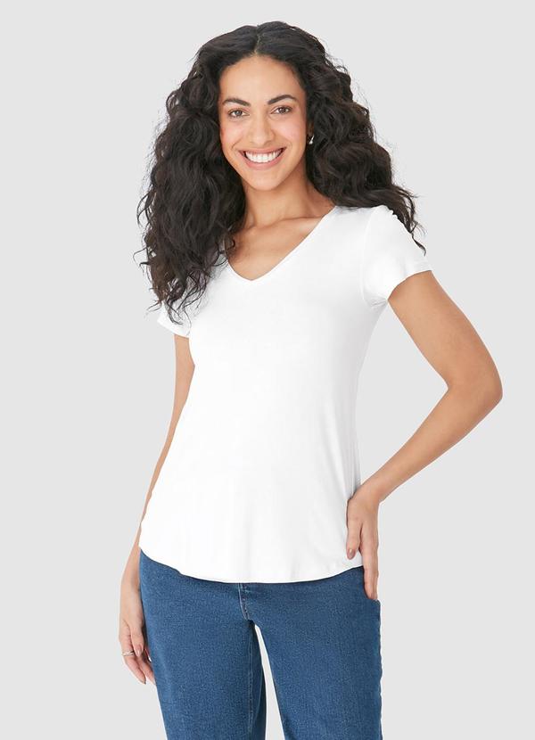 Malwee - Blusa Mullet em Viscose Conforto Branco