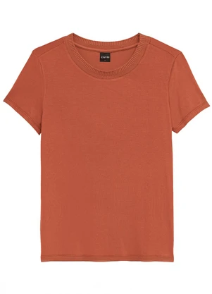 Enfim - Blusa Mullet em Viscose Terracota - ENFIM