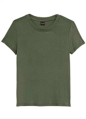 Enfim - Blusa Mullet em Viscose Verde Militar - ENFIM