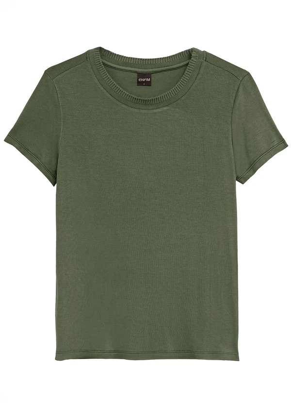 Enfim - Blusa Mullet em Viscose Verde Militar
