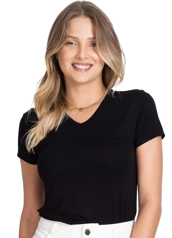 Select - Blusa Mullet Feminina Malha Visco Premiere Preto