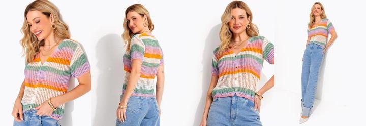 Blusa Multicores em Tric�