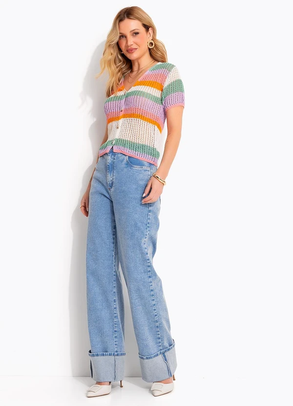 Quintess - Blusa Multicores em Tricô