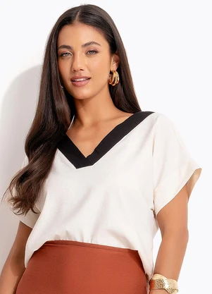 Quintess - Blusa Natural em Linho - QUINTESS