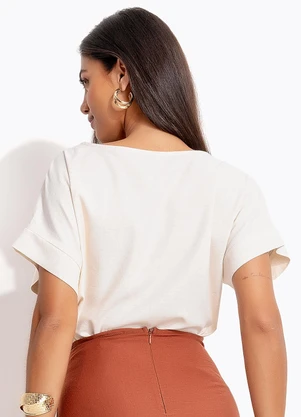 Quintess - Blusa Natural em Linho - QUINTESS