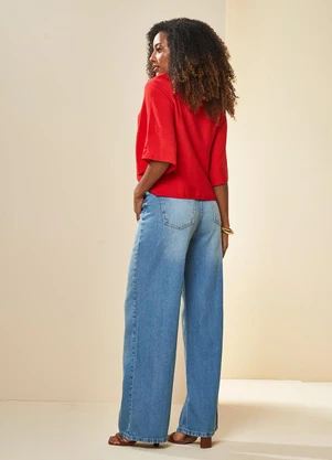 Doce Trama - Blusa Nature Creponada Vermelho - DOCE TRAMA