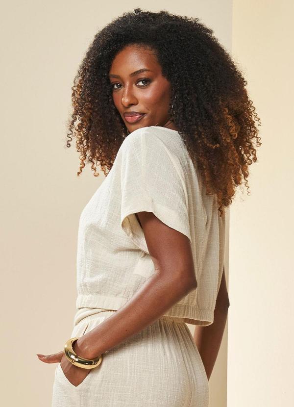 Doce Trama - Blusa Nature em Linho Branco 2