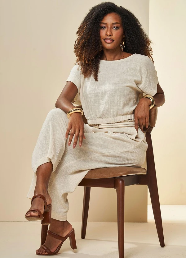 Doce Trama - Blusa Nature em Linho Branco 4