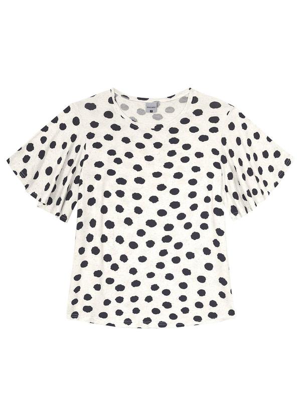 Malwee - Blusa Off White Ampla Poá